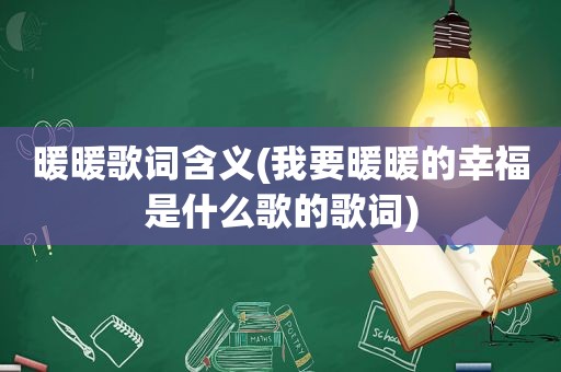 暖暖歌词含义(我要暖暖的幸福是什么歌的歌词)