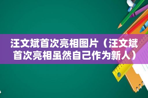 汪文斌首次亮相图片（汪文斌首次亮相虽然自己作为新人）