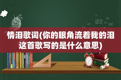 情泪歌词(你的眼角流着我的泪这首歌写的是什么意思)