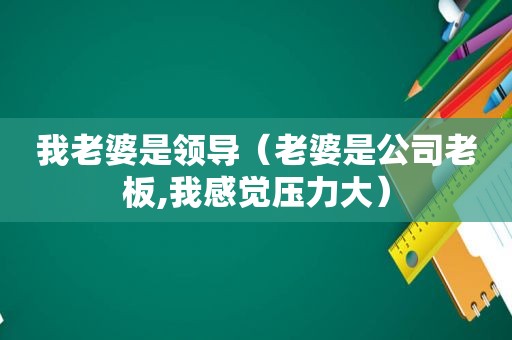 我老婆是领导（老婆是公司老板,我感觉压力大）