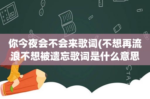 你今夜会不会来歌词(不想再流浪不想被遗忘歌词是什么意思)