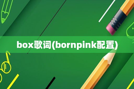 box歌词(bornpink配置)