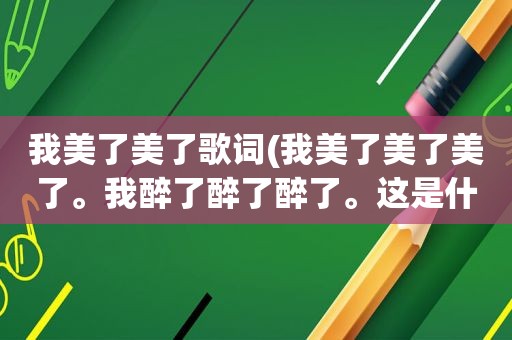 我美了美了歌词(我美了美了美了。我醉了醉了醉了。这是什么歌的歌词)