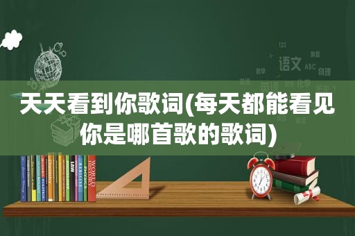 天天看到你歌词(每天都能看见你是哪首歌的歌词)