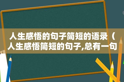 人生感悟的句子简短的语录（人生感悟简短的句子,总有一句）