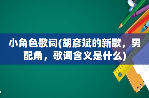 小角色歌词(胡彦斌的新歌，男配角，歌词含义是什么)