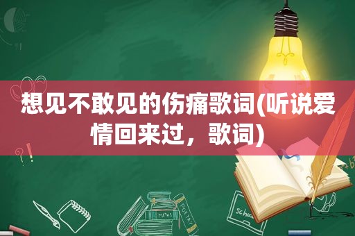 想见不敢见的伤痛歌词(听说爱情回来过，歌词)