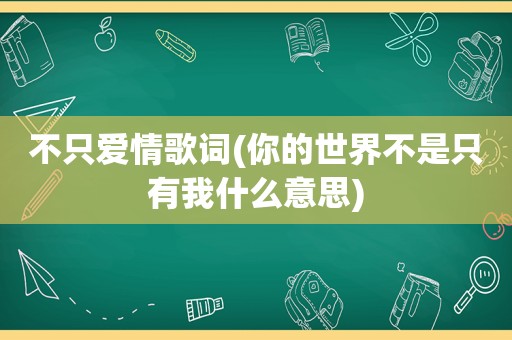 不只爱情歌词(你的世界不是只有我什么意思)