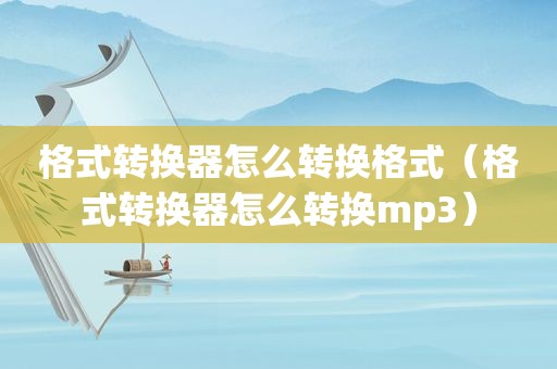 格式转换器怎么转换格式（格式转换器怎么转换mp3）