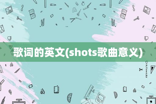 歌词的英文(shots歌曲意义)