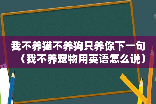 我不养猫不养狗只养你下一句（我不养宠物用英语怎么说）