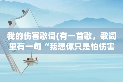 我的伤害歌词(有一首歌，歌词里有一句“我想你只是怕伤害我，不是骗我”是那首歌呢歌名叫什么)