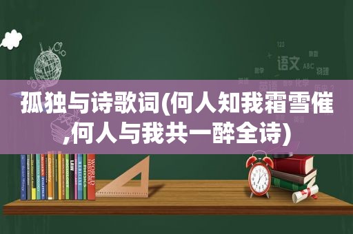 孤独与诗歌词(何人知我霜雪催,何人与我共一醉全诗)