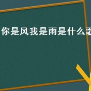 你是风我是雨是什么歌（你是风我是云歌名）