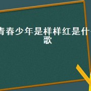 青春少年是样样红是什么歌（歌词里有青春样样红是什么歌）