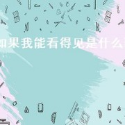 如果我能看得见是什么歌（如果我能看得见歌曲视频）