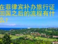 在菲律宾补办旅行证回国之后的流程有什么？