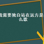 我需要独自站在远方是什么歌