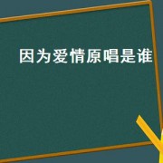 因为爱情原唱是谁（因为爱情原唱是谁）