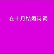 在十月结婚诗词
