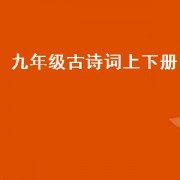 九年级古诗词上下册（九年级上册古诗词三首）