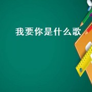 我要你是什么歌（我要你这首歌是新歌吗）