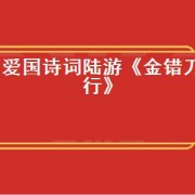 爱国诗词陆游《金错刀行》