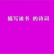 描写读书 的诗词
