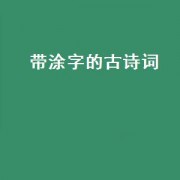带涂字的古诗词（带涂字的古诗大全）