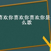 喜欢你喜欢你喜欢你是什么歌