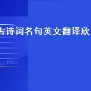 古诗词名句英文翻译欣赏
