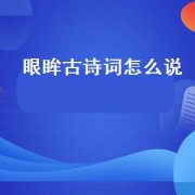 眼眸古诗词怎么说（讲述眼眸的古诗词）