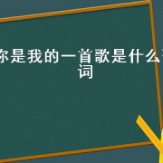 你是我的一首歌是什么歌词