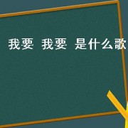 我要 我要 是什么歌