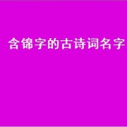 含锦字的古诗词名字（含锦字的古诗词名字）