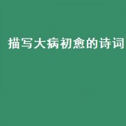 描写大病初愈的诗词