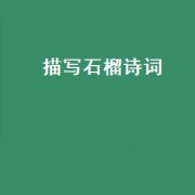 描写石榴诗词