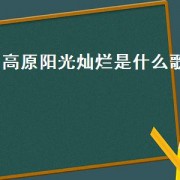 高原阳光灿烂是什么歌