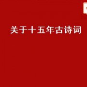 关于十五年古诗词（十五年经典古诗词）